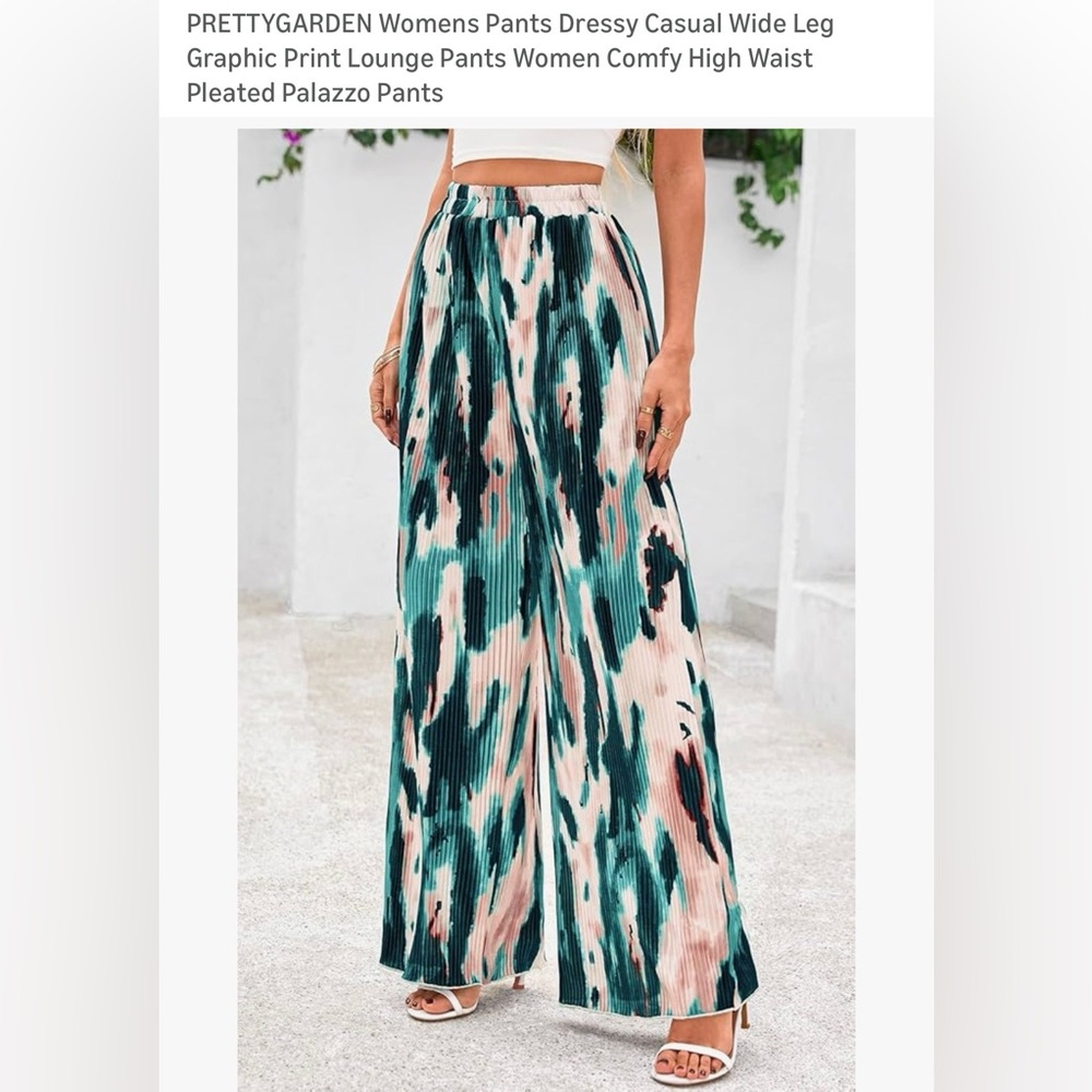 Stylish Women's Wide Leg Pants - Blue and Black